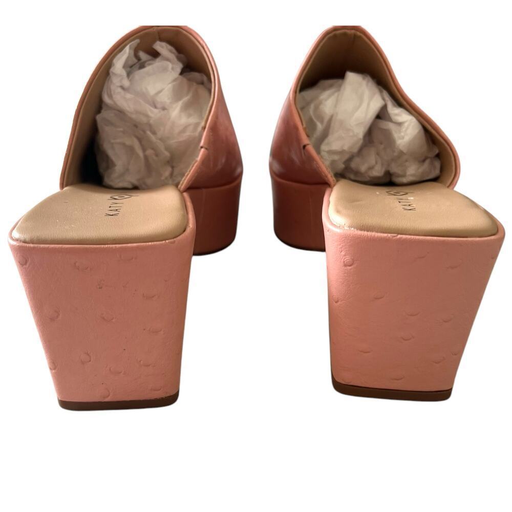 Katy Perry Women's Busy Bee Slide Pink Ostrich Embossed Platform Mules 9.5 - Picture 4 of 8